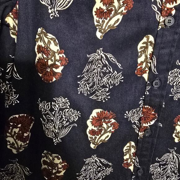 Beene Bazaar Vintage 70's Geoffrey Beene Maxi Pullover Shirt Dress Dark Floral - Picture 11 of 13